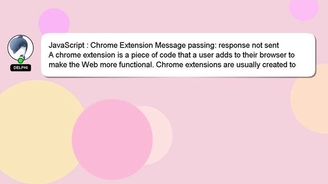 JavaScript : Chrome Extension Message passing: response not sent смотреть онлайн