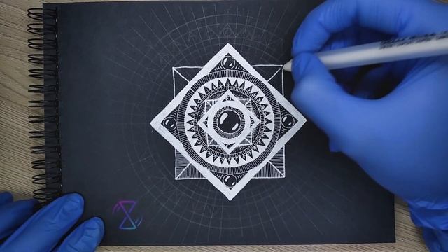 Белая мандала ? (рисунок гелевой ручкой) смотреть онлайн