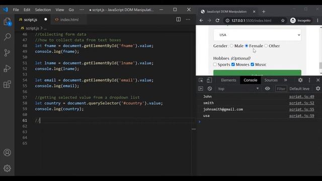 Collecting Form Data using JavaScript смотреть онлайн