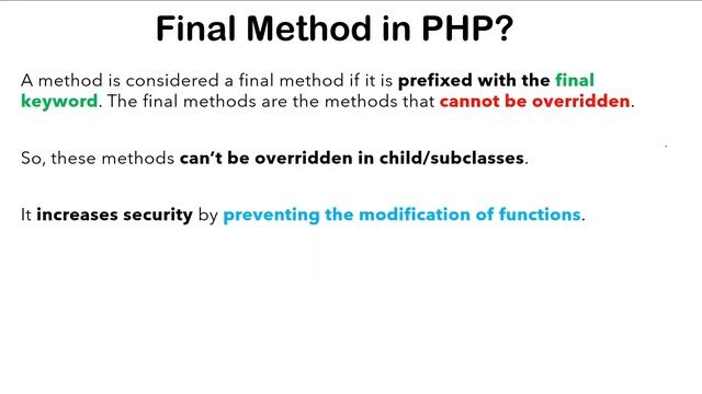 Final Class and Final Method in PHP | Final Class | Final Method | OOP PHP | Final keyword क्या है смотреть онлайн