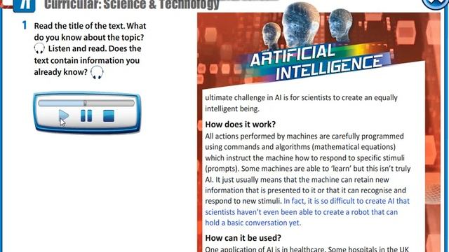 Action 10 module 7 p93 ex1 Artificial Intelligence text ver смотреть онлайн