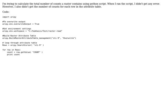 GIS: Counting attribute in raster? смотреть онлайн