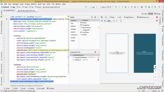 Android Screen Design | Quiz App Tutorial | Constraint Layout - CheezyCode #1 смотреть онлайн