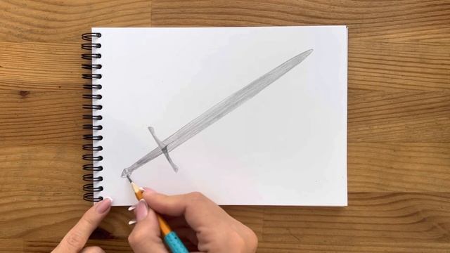 Как нарисовать меч карандашом | Рисунок для начинающих поэтапно