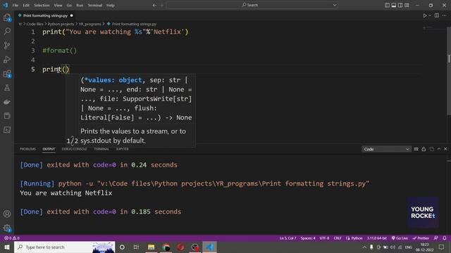 2023 Python Beginner Tutorial #12 Print formatting strings смотреть онлайн