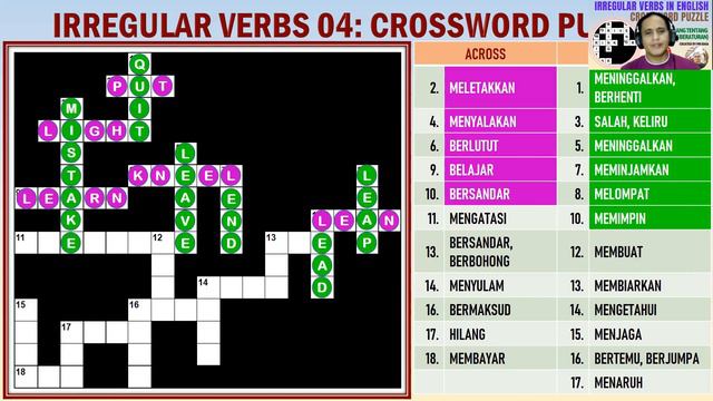 IRREGULAR VERBS CROSSWORD PUZZLE IN ENGLISH 4 (TEKA-TEKI SILANG KATA KERJA TAK BERATURAN) BY MR KAK смотреть онлайн