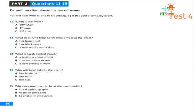 SUCCEED IN A2 KEY - Test 4 (8 Practice Tests - KET Format 2020)