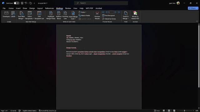 TUGAS MAIL MERGING EXCEL DAN WORD (Muhammad Abdillah 10B) смотреть онлайн