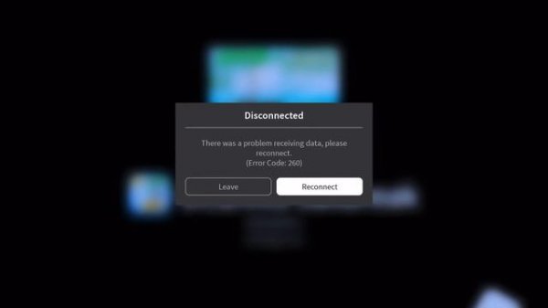 Roblox error code 260