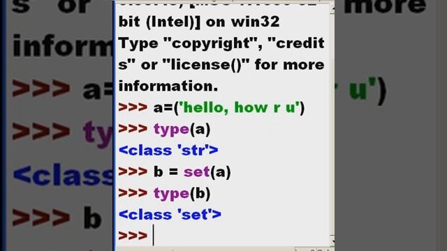 Python Set gets passed a string смотреть онлайн