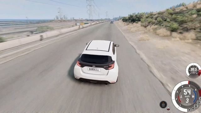 BeamNG Realistic Ride On West Coast Usa | Toyota Yaris смотреть онлайн