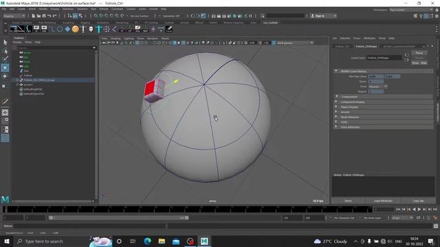Controlling Follicle postion and movement on surface using python смотреть онлайн
