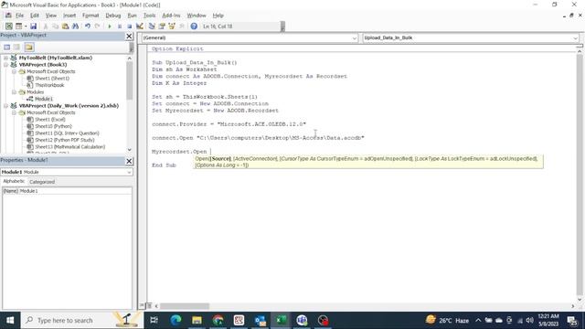 How to Upload bulk data in MS-Access database using VBA смотреть онлайн