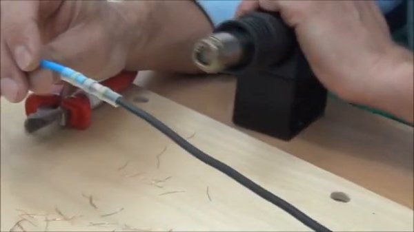 Монтаж термоусадки с припоем