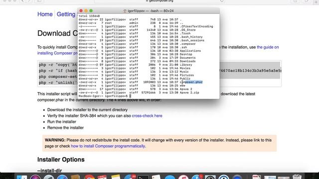 Установка composer для php на macOS в пару кликов смотреть онлайн