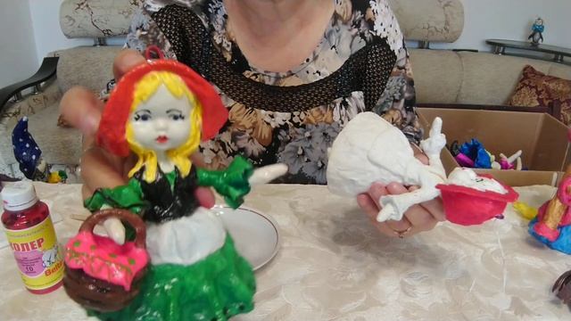 Окрашивание ватных игрушек. Красная шапочка. смотреть онлайн