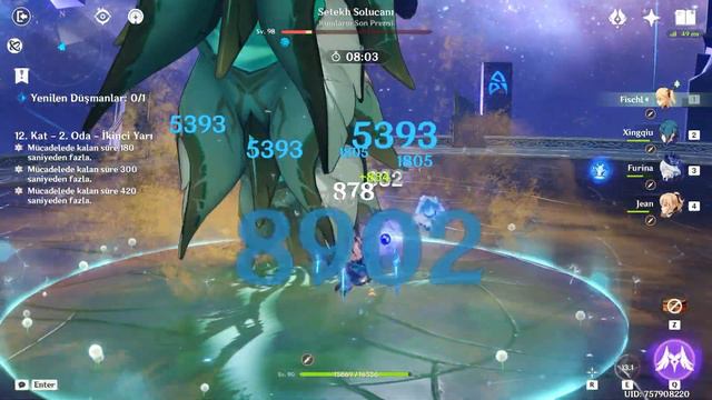 C6 Barbara Nilou Bloom | C2 Fischl Furina Taser | Spiral Abyss 4.4 Floor 12 | Genshin Impact смотреть онлайн