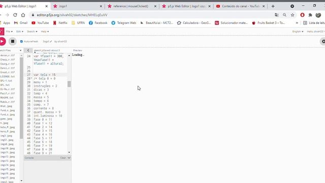 p5 js Web Editor Jogo1 смотреть онлайн