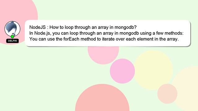 NodeJS : How to loop through an array in mongodb? смотреть онлайн