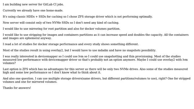 DevOps & SysAdmins: Which docker storage driver for new server with NVMe drives? смотреть онлайн