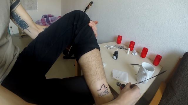 STICK N POKE Home Made Tattoo /// tutorial смотреть онлайн