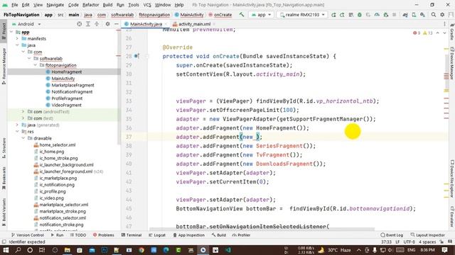 bottom navigation scroll fragment change || Android Studio | Java смотреть онлайн