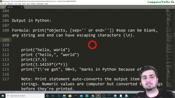 Input/Output [Formula Explained] in Python | Part [5/10] Chapter 1 CS