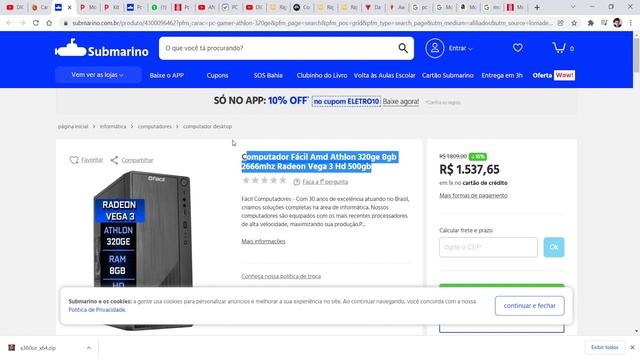 Pc Gamer Completo Fácil Athlon 320GE 8GB Radeon Vega 3 HD 500GB Monitor 19 - Kit Gamer Teclado смотреть онлайн