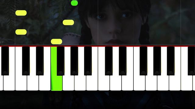 Wednesday - Paint it Black Plays Cello - Right Hand - Slow Easy Piano Tutorial смотреть онлайн