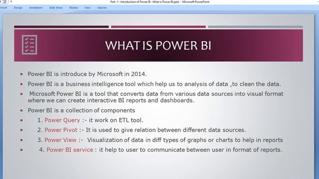 Part 1- Introduction of Power BI and what is business Intelligence | Power BI Tutorial for Beginner смотреть онлайн
