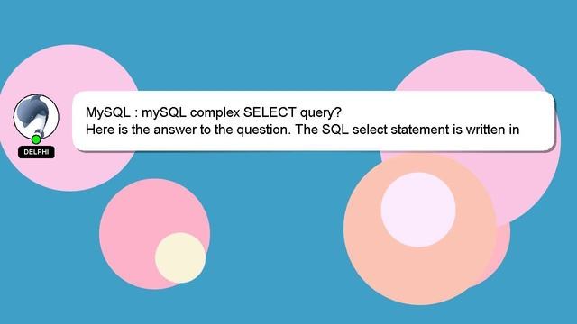 MySQL : mySQL complex SELECT query? смотреть онлайн