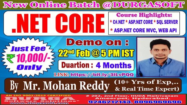 .NET CORE Online Training @ DURGASOFT смотреть онлайн