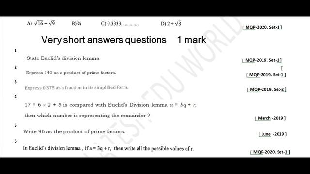 SSLC/10Std/P-8/REAL NUMBERS /MATHS /SCORING PACKAGE MARCH-2020 ANALYSIS 80MARKS.ENGMED смотреть онлайн