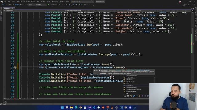 C# - LINQ - Sum, Average, Count, Range e Repeat смотреть онлайн