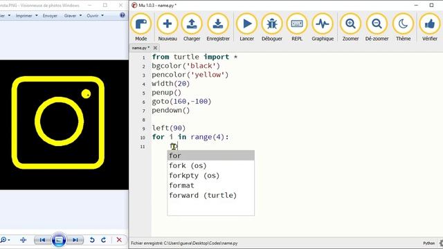 python Turtle : Instagram Logo смотреть онлайн