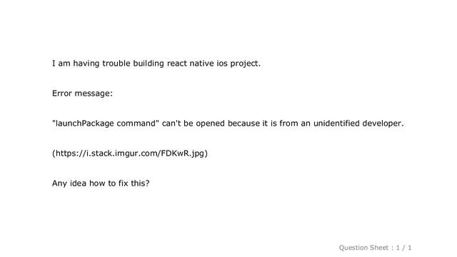 iOS : React Native - launchPackager.command cant be opened смотреть онлайн