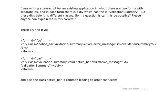 HTML : Can two html elements have the same id but in different classes? смотреть онлайн