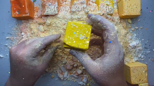 Dyed gym chalk cubes | orange ombré | Gym chalk ASMR смотреть онлайн