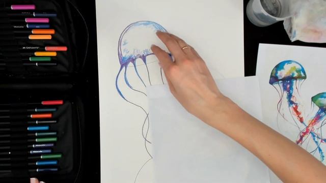 ART on MONDAYS - Lesson 2, 2021 - Rainbow Jellyfish with watercolor pencils смотреть онлайн