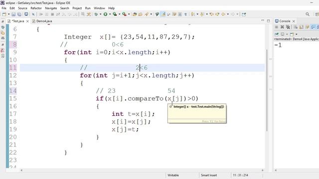 Sort the Array Elements without using Arrays.sort() || Gunji Ashok Java смотреть онлайн