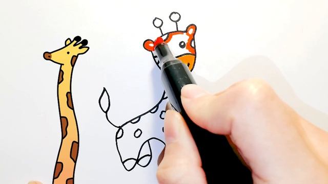 ?How to draw a giraffe, Как нарисовать жирафа, Bolalar uchun qanday qilib ayolni chizish mumkin? смотреть онлайн
