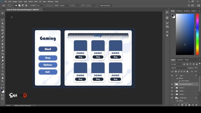 Modern UI design in photoshop for Unity смотреть онлайн