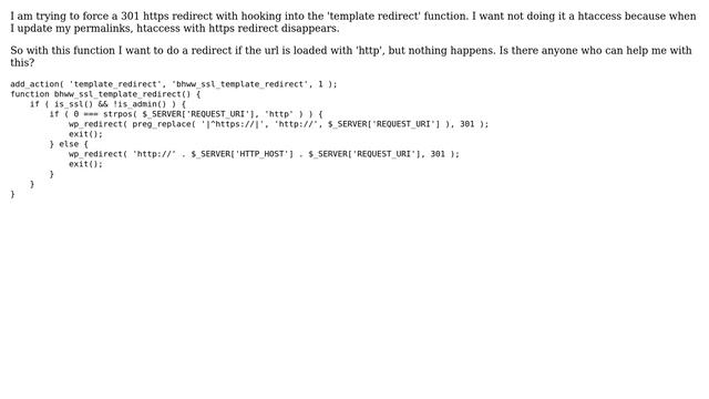 Wordpress: Force HTTPS 301 redirect with hook смотреть онлайн