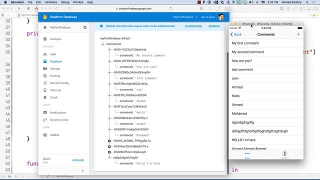 firebase v3 0 for iOS بالعربي - Part 14 - Database 8 - observeEventType child method смотреть онлайн