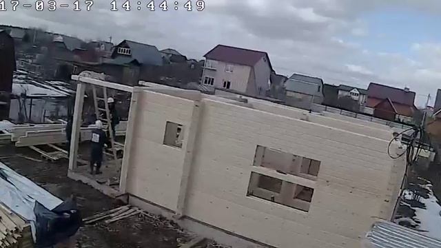 Запись с веб-камеры: строительство дома из профилированного бруса смотреть онлайн