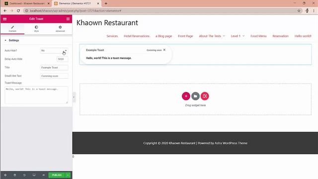 Toast Elementor Widget. WordPress Elementor Addons. Elementor Bootstrap Components. смотреть онлайн