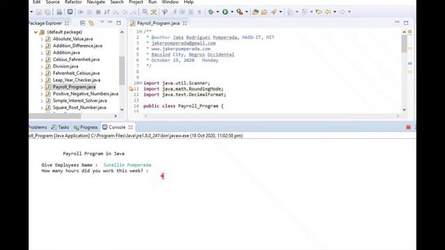 Payroll Program in Java смотреть онлайн