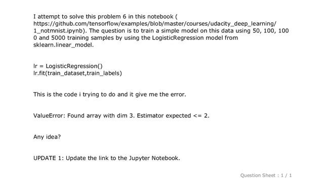 PYTHON : sklearn Logistic Regression "ValueError: Found array with dim 3. Estimator expected = 2." смотреть онлайн