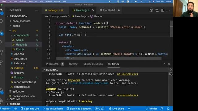 How to use states in React Js? how use let, const, var variables? - 03 смотреть онлайн