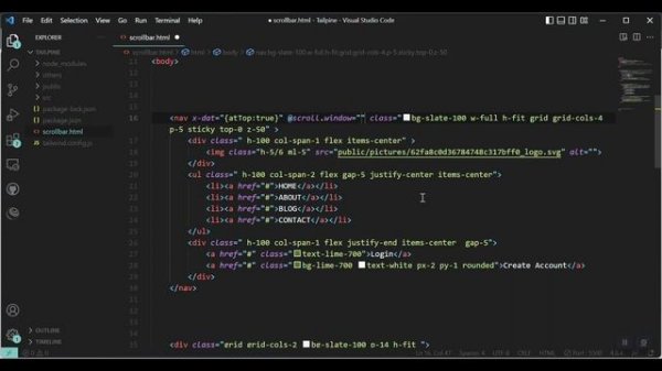 Alpine JS Scroll Detection | Sticky Navbar | Designed with Tailwindcss